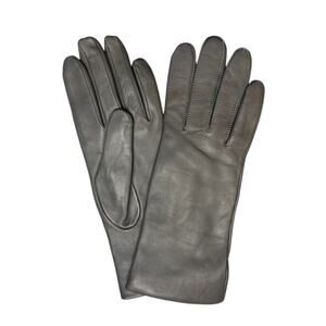 FOWNES BROTHERS Leather Gloves Charcoal Gray Cashmere Lined Medium NWT